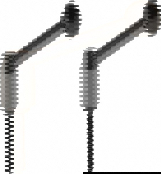 Metric Size Threaded Stud Adjustable Clamping Handle: M10 x 1.50 Thread, 19 mm Hub Dia, Steel